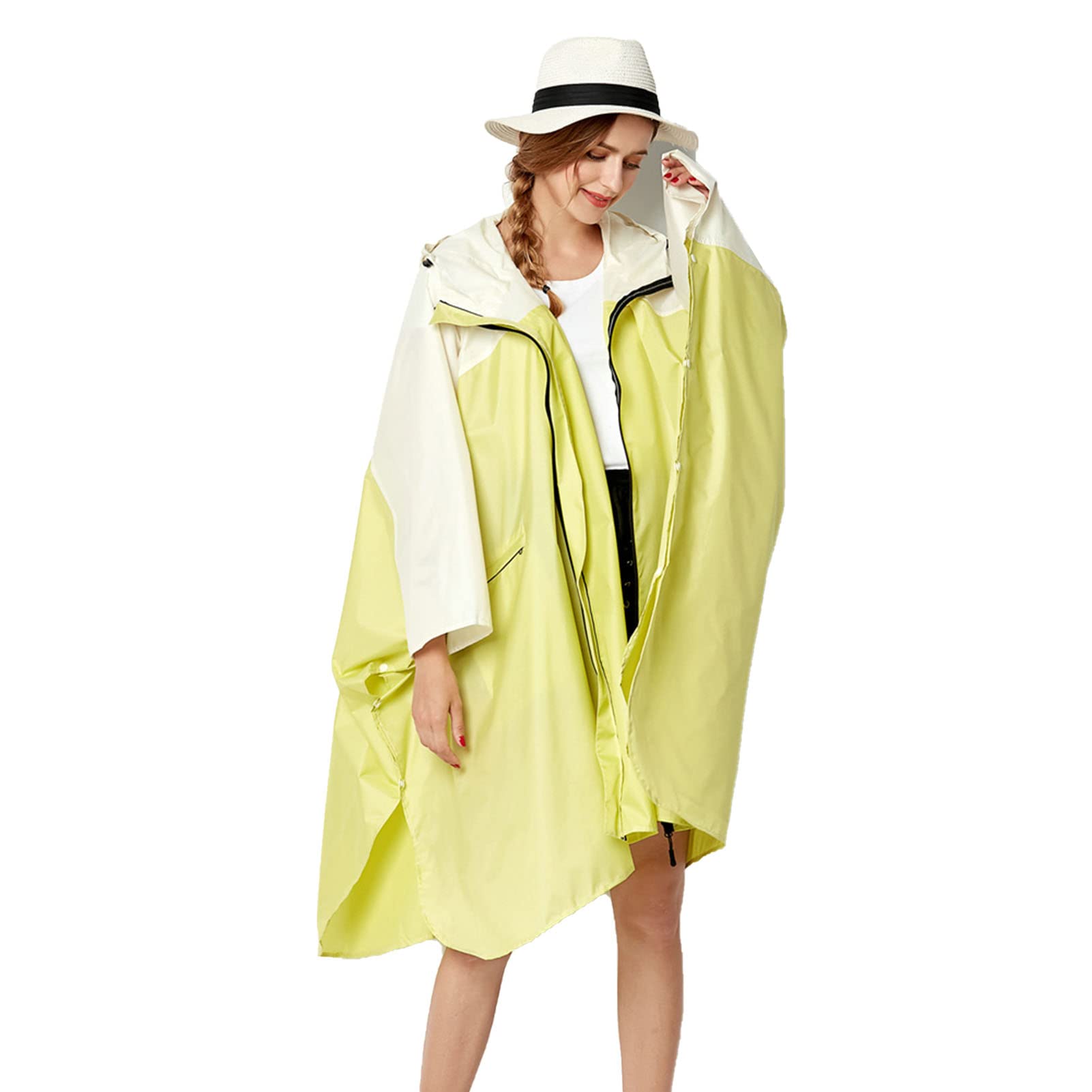 Imperméable pour adultes : poncho de pluie réutilisable à manches pour femme