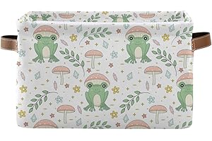 Frog and Mushrooms Rectangle Wicker Basket
