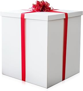 JAPJA Extra Large Gift Box with Lid, 28in Giant Surprise Box, White