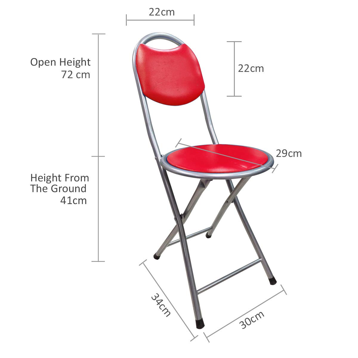 Kawachi Small Folding Stool Study Chair For Office Home Garden Breakfast Back Padded Round Chair Standard Kawachi Small Folding Stool Study Chair For Office Home Garden Breakfast Back Padded Round Chair Standard