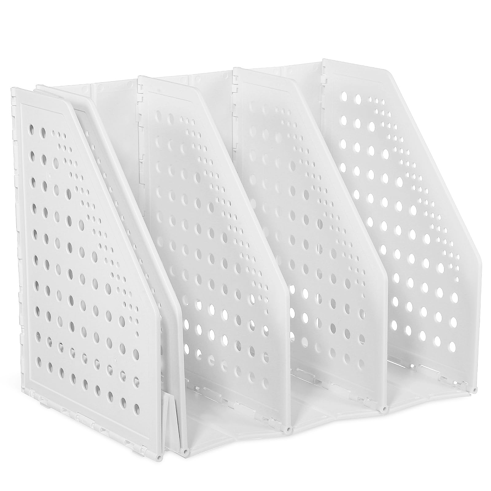 Organiseur de bureau vertical plastique blanc compact et polyvalent
