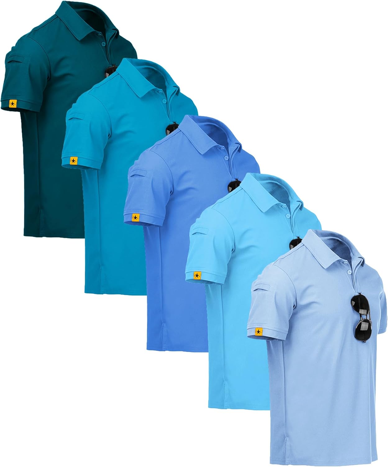 SCODI 5 Pack Mens Polo Shirts Short Sleeve Athletic Golf Polo Shirt for Men Casual Collared Summer Multipack T-Shirts