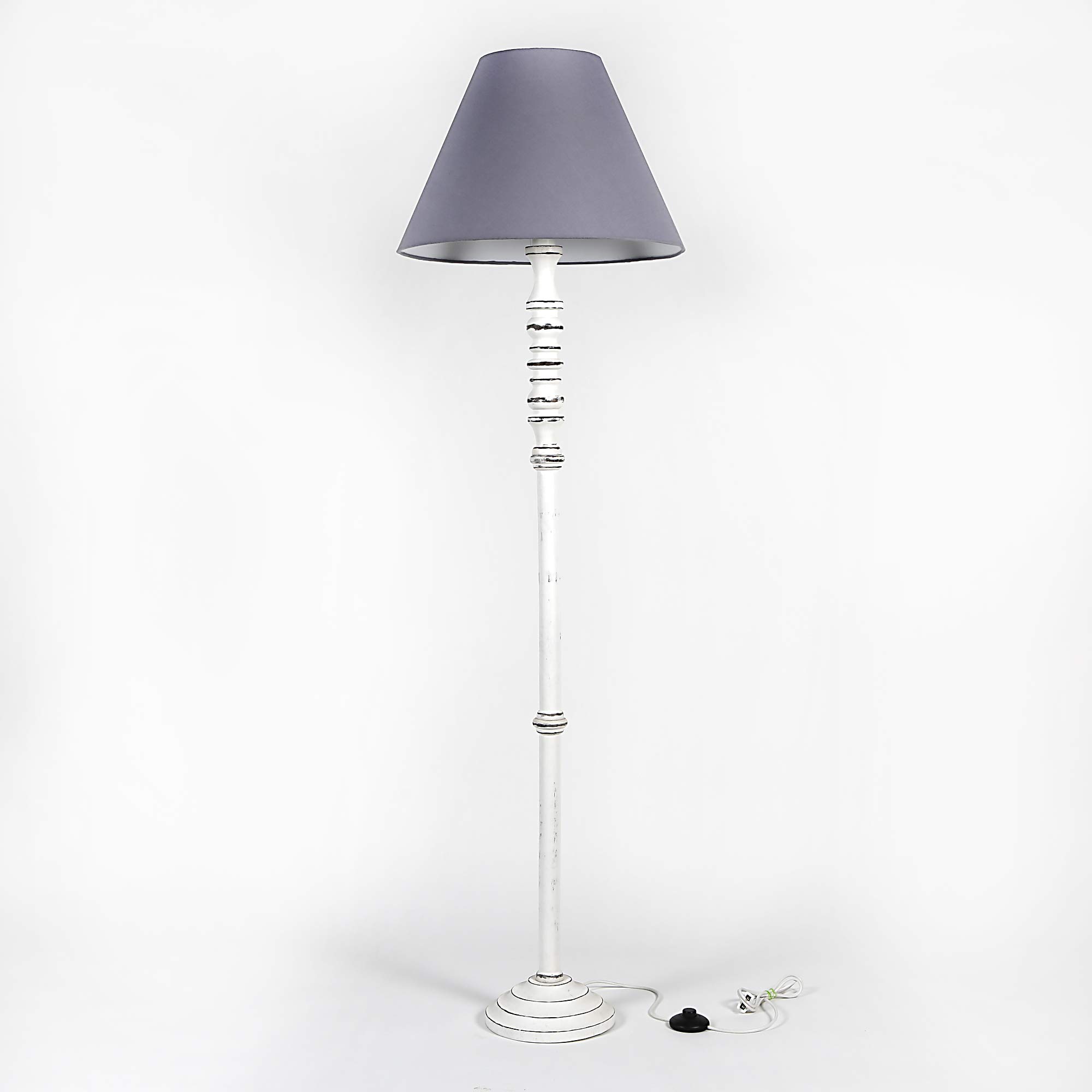 Craftter Modern White Wooden Floor Lamp – Gray Fabric Shade | Standing Lamp for Living Room, Bedroom & Office Decor-image-42