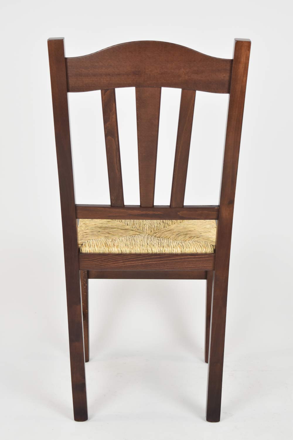 t m c s Tommychairs - Set 2 chaises Silvana pour Cuisine, Bar et Salle à Manger, Robuste Structure en Bois de hêtre peindré en Couleur Noyer foncé et Assise en Paille