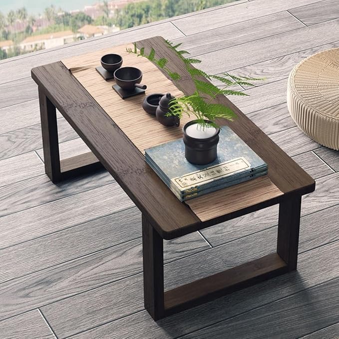 Japanese-Style Solid Wood Low Height Floor Table – 66 cm Long | Premium Minimalist Tatami/Meditation/Laptop Desk for Living Room & Bedroom-image-38
