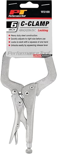 Miniatura 2 de Performance Tool W5100 Alicates de abrazadera C de bloqueo de 6 pulgadas