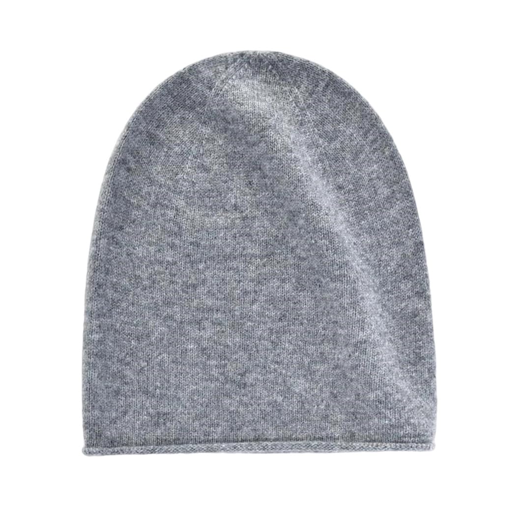 Bonnet en laine femme chaud léger gris taille unique fin