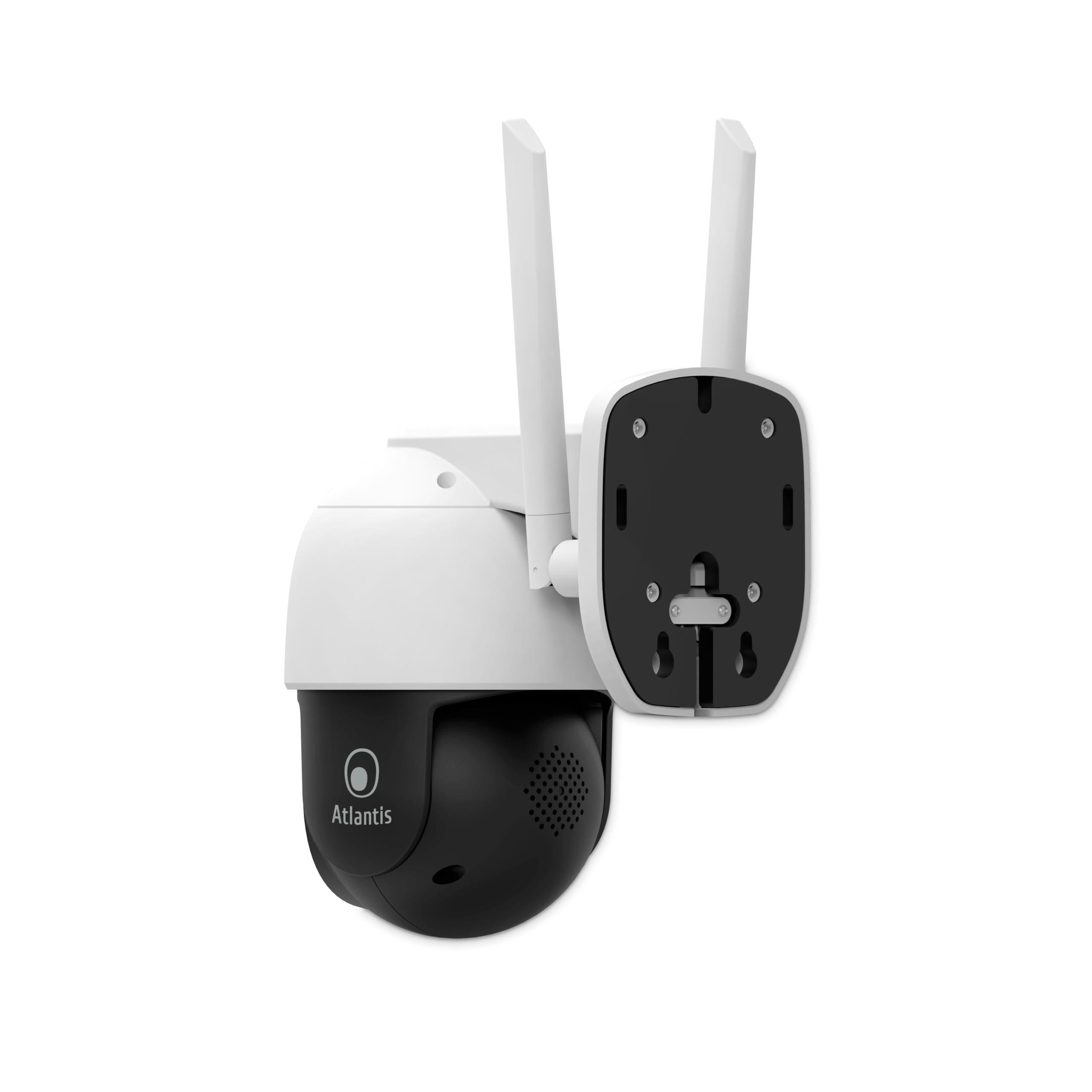 ATLANTIS Zewnętrzna bezprzewodowa kamera Wi-Fi 2K, 4 Mpiksele Full HD i sup: 2560 x 1440 lub 1920 x 1080 przy 25 fps, motoryzacja, IP64, 6 IR i 6 białych diod LED w odległości 12 m, mikrofon, darmowa