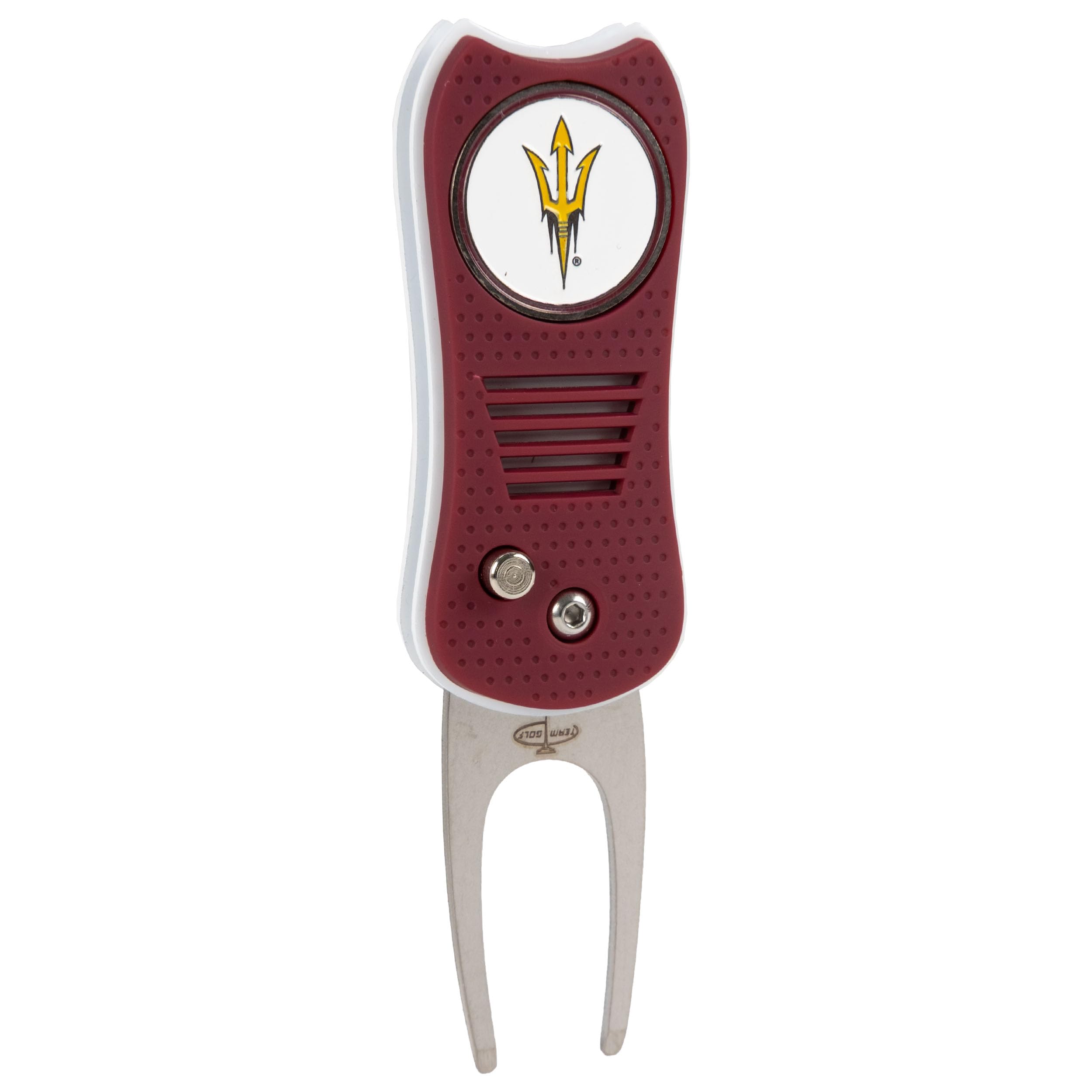 Team Golf NCAA Arizona State Sun Devils Retractable Divot Tool with Double-Sided Magnetic Ball Marker, Features Patented Single Prong Design, Causes Less Damage to Greens — image 1