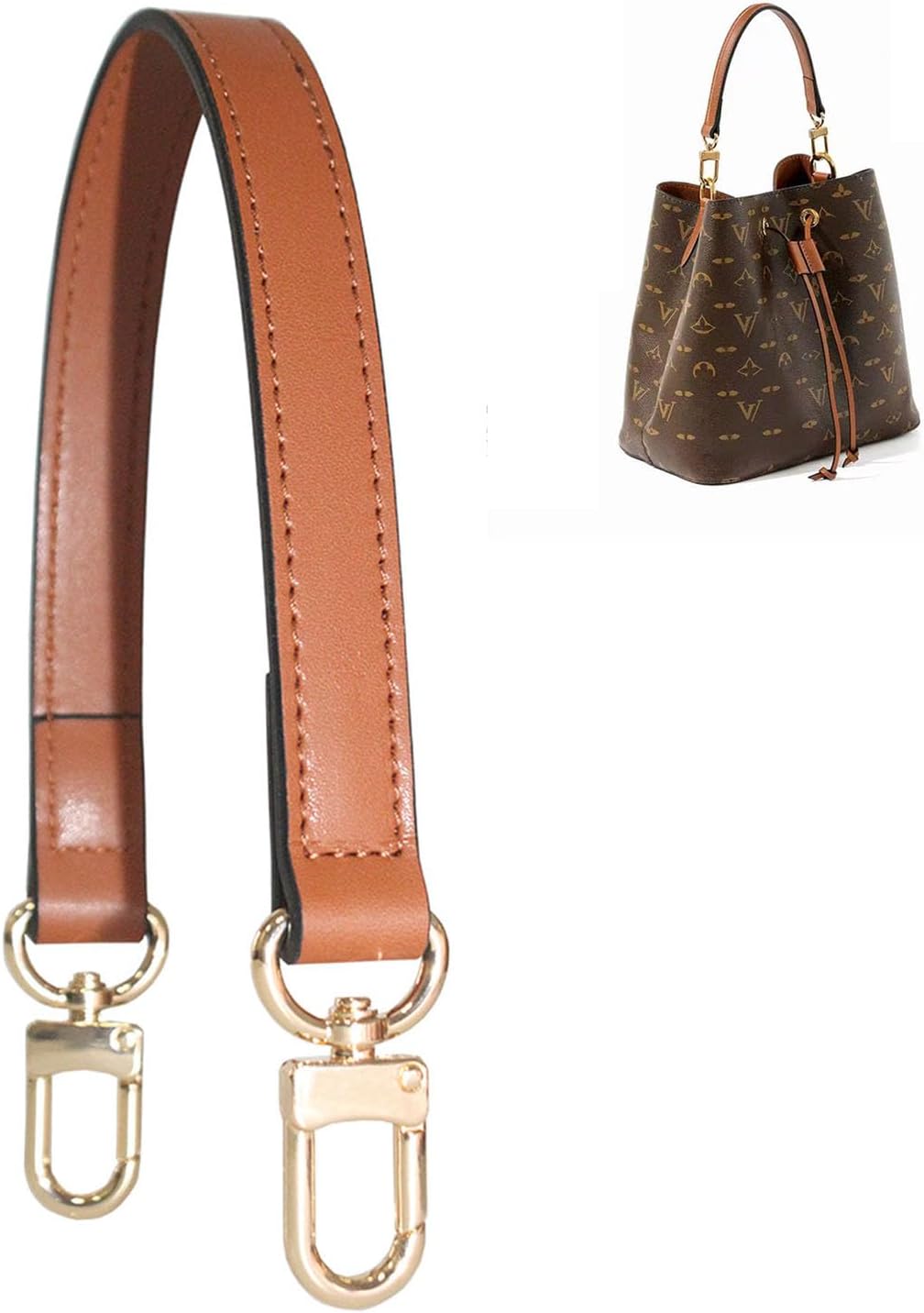 Vachetta leather handbag strap, suitable for changing shoulder straps on L V handbags and bucket bags