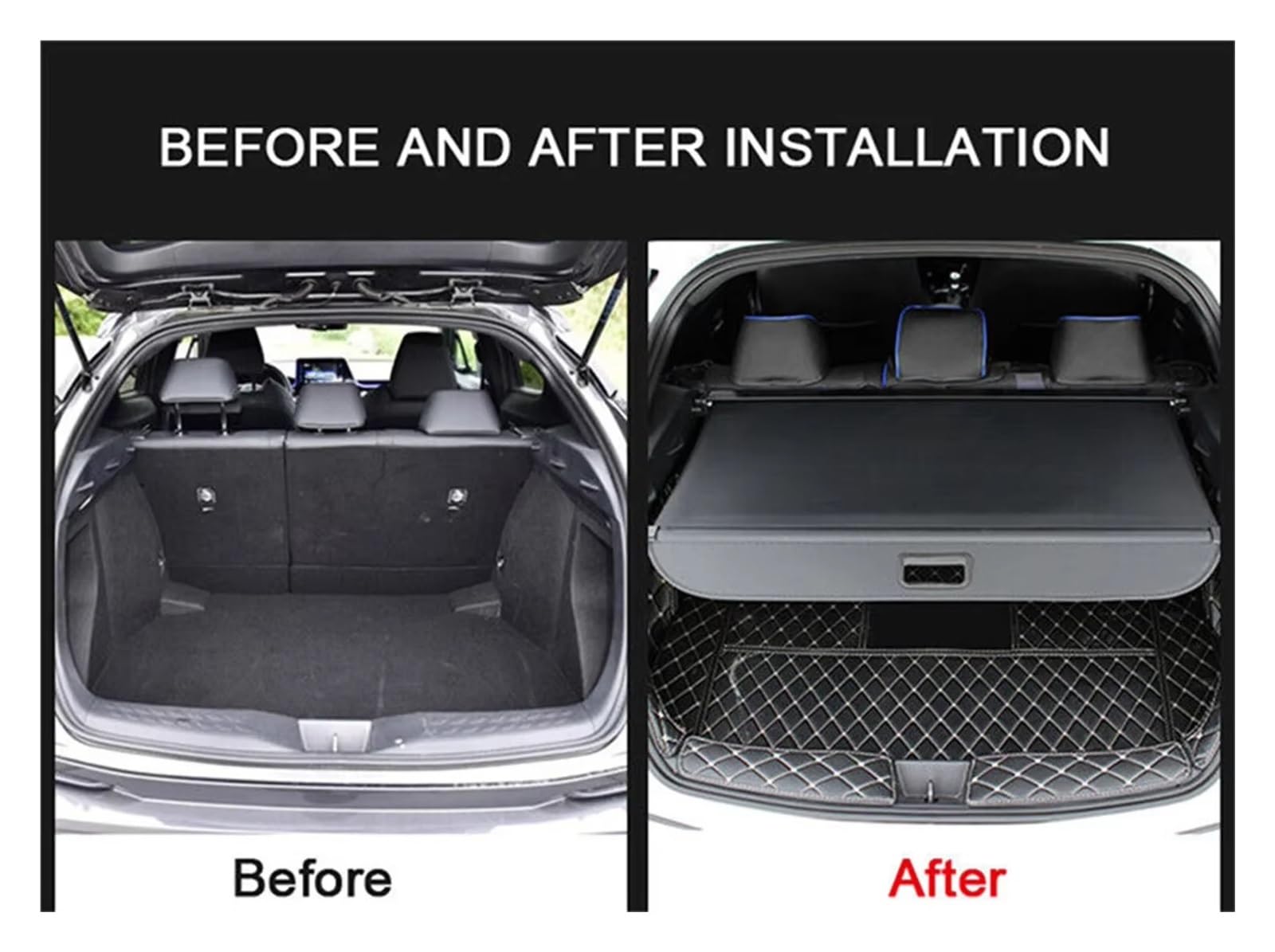 Cubiertas Carga Automóviles para Toyota C-HR para CHR 2016-2022 Cubierta Retráctil Carga Maletero Trasero Coche Escudo Seguridad Sombra Equipaje 1 Juego Pantalla Retráctil