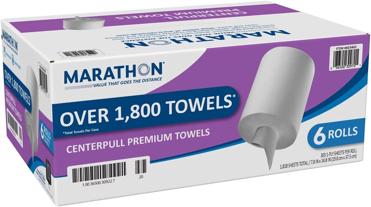 Marathon Center Pull Paper Towel Rolls, Premium (1,800 Sheets) by