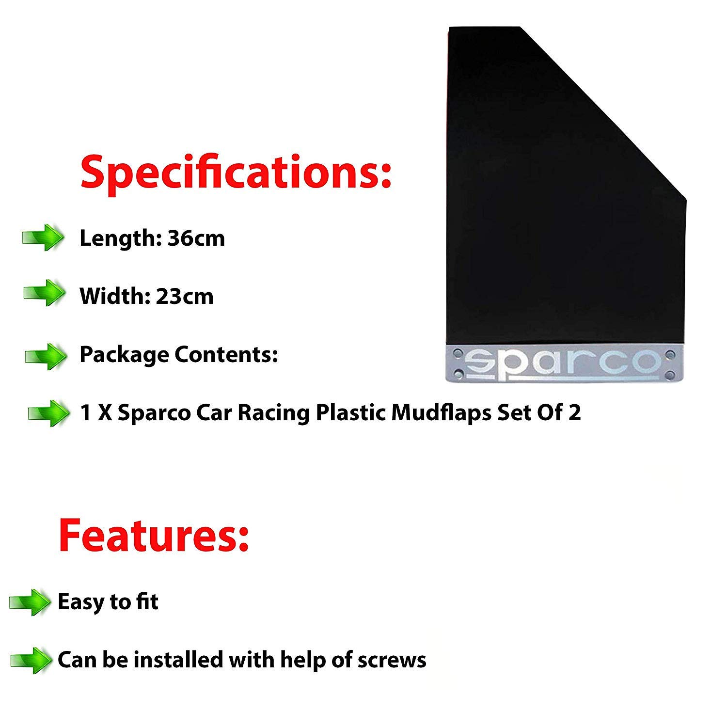 AutoKraftZ Wide Design Sparco Mud Flap For Maruti Suzuki Omni