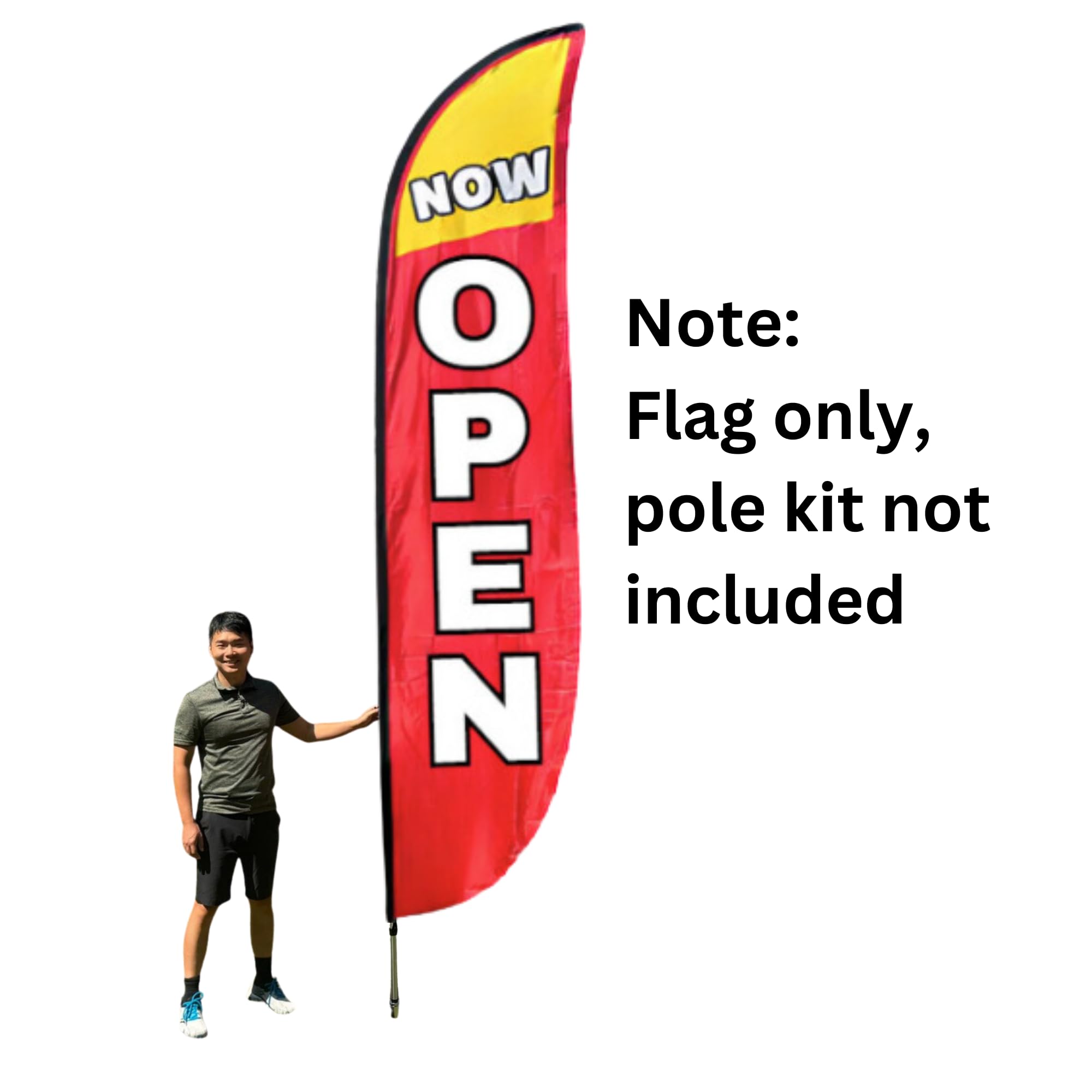 Ravenhill Geöffnete Federflagge, 3,6 m, ideal für Business-Werbung im Freien (nur offene Flagge (ohne Stange))