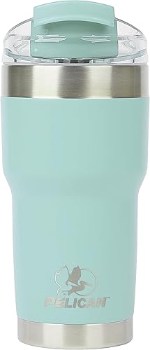 Pelican Hydration Pelican Traveler - Vaso aislado al vacío de 22 onzas, acero inoxidable, doble pared, con tapa doble, taza de café aislada con