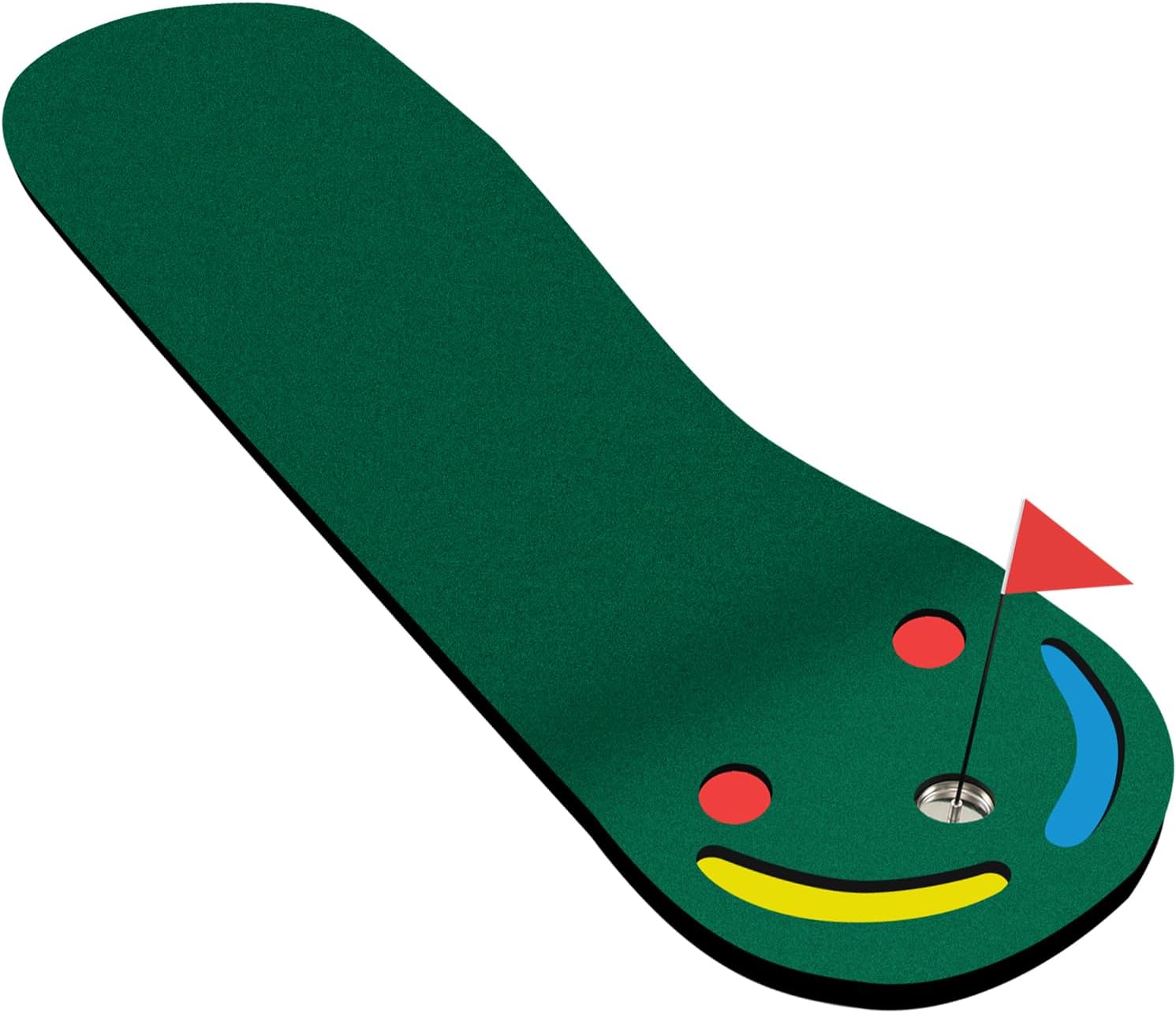 ULTIMATE Par Three Golf Putting Green 9.8 ft x 3 ft, Golf Practice Mat w/ 3 Putting Cups, 1 Flag and Golf Hole Covers, Golf Putting Mat for Indoor Outdoor