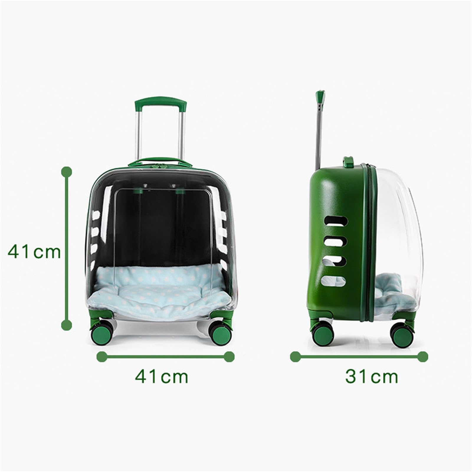 Transportin para Gatos con Ruedas, Maleta Portátil con Asa Telescópica, para Perros Pequeños y Gatos, Transpirable y Ligera para Viajes, Senderismo y Uso al Aire Libre