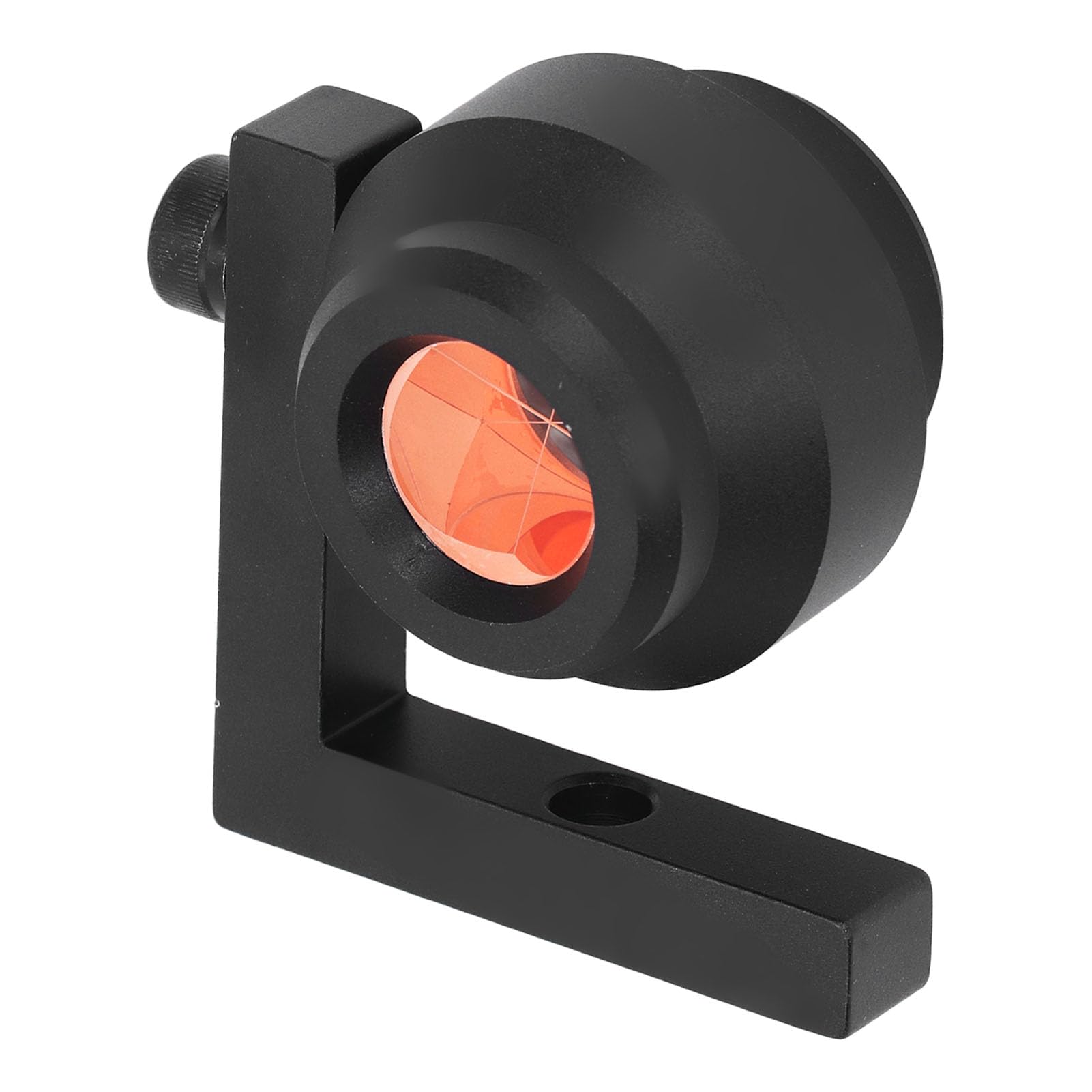Ángulo Recto Prisma Vidrio óptico Mini Prisma con Soporte de Forma l 90 Grados Medición de Reflejo Prism para la detección de Carreteras del túnel ferroviario Negro 25.4 mm