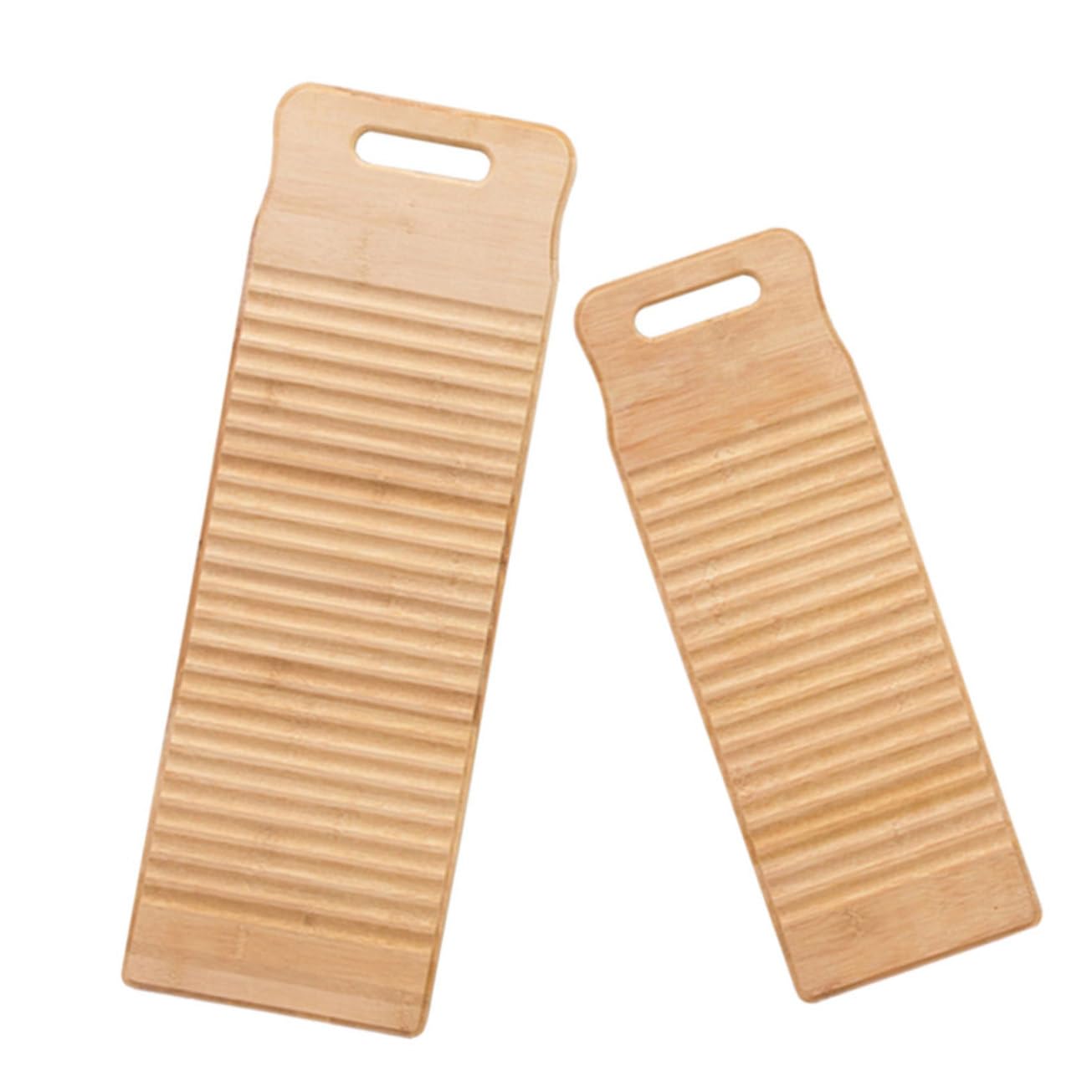 2 Stück Kleines Holzwaschbrett aus Bambus für Wäsche | Beige, Fein und Gratfrei, für Unterwäsche und Handtücher, Reise und Zuhause