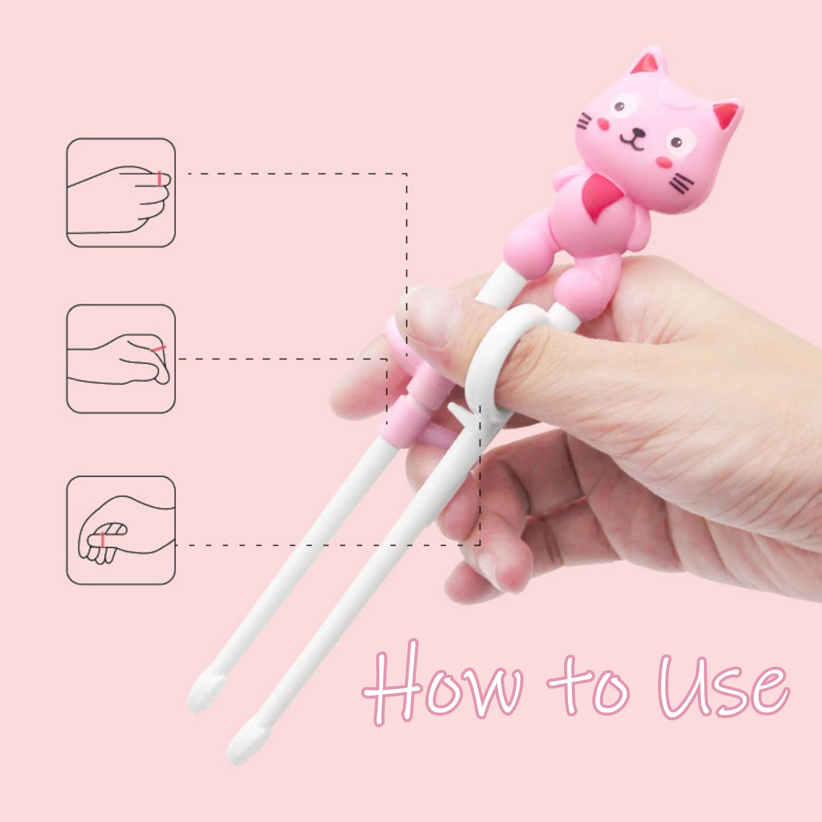 5PCS Reusable Chopstick Trainers - Plastic Helpers For Beginners Learning To Use Chopsticks
