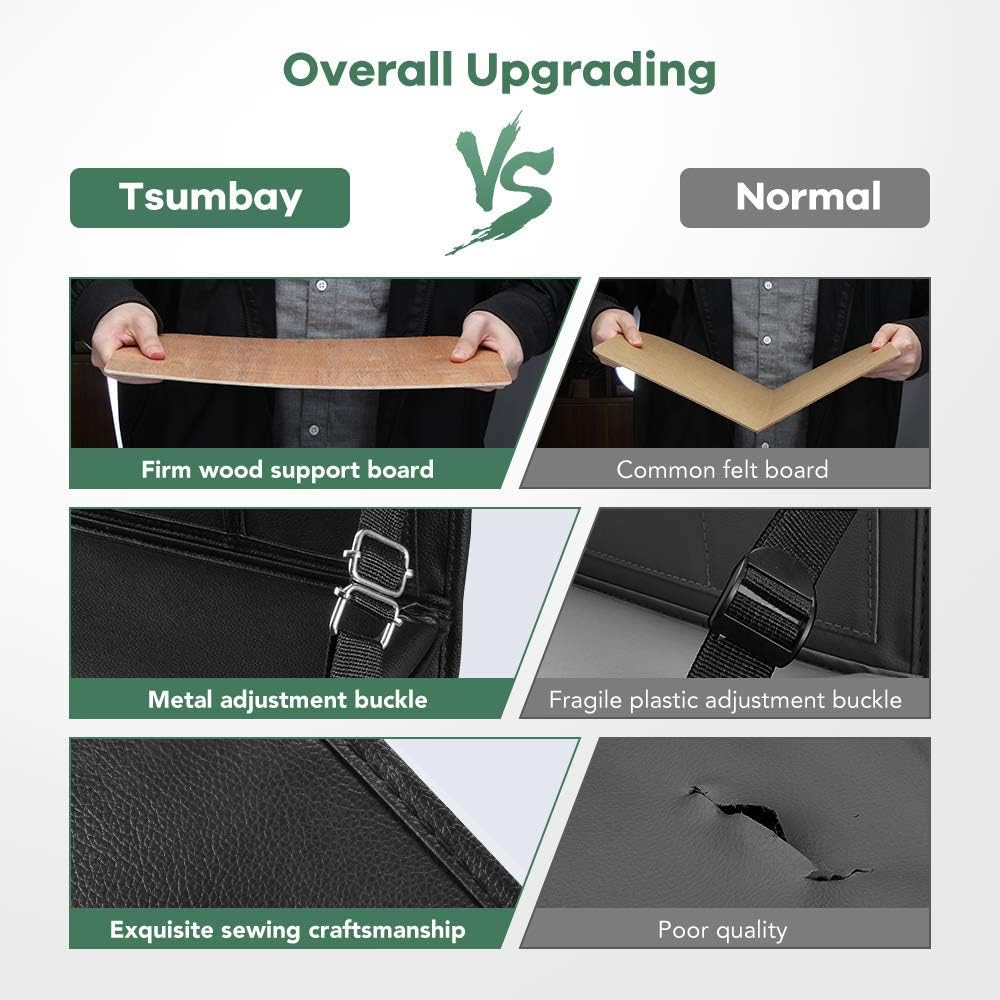 Tsumbay Car Back Seat Organizer with Trash Can PU Leather Car Storage Organizer with Foldable Table Tray,Touch Screen Tablet Holder,Car Back Seat Protectors Kick Mats -1 Piece : Automotive