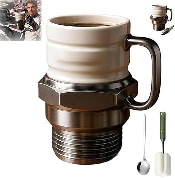 Spark Plug Mug, Ceramic Coffee Cup for Car Lovers, Novelty Mechanical Style Cup, Unique Auto-Inspired Gift, Creative Sparkplug Coffee Mug for Gearheads, Collectors 1PC