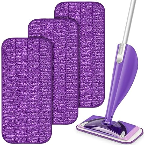 3 Pack Reusable Mop Pads for Swiffer WetJet, Wet Pads Refill Microfiber Mop Pads Refills Washable Mop Refill Pads Wet Dry Mop Replacement Heads for Hardwood Floor Cover