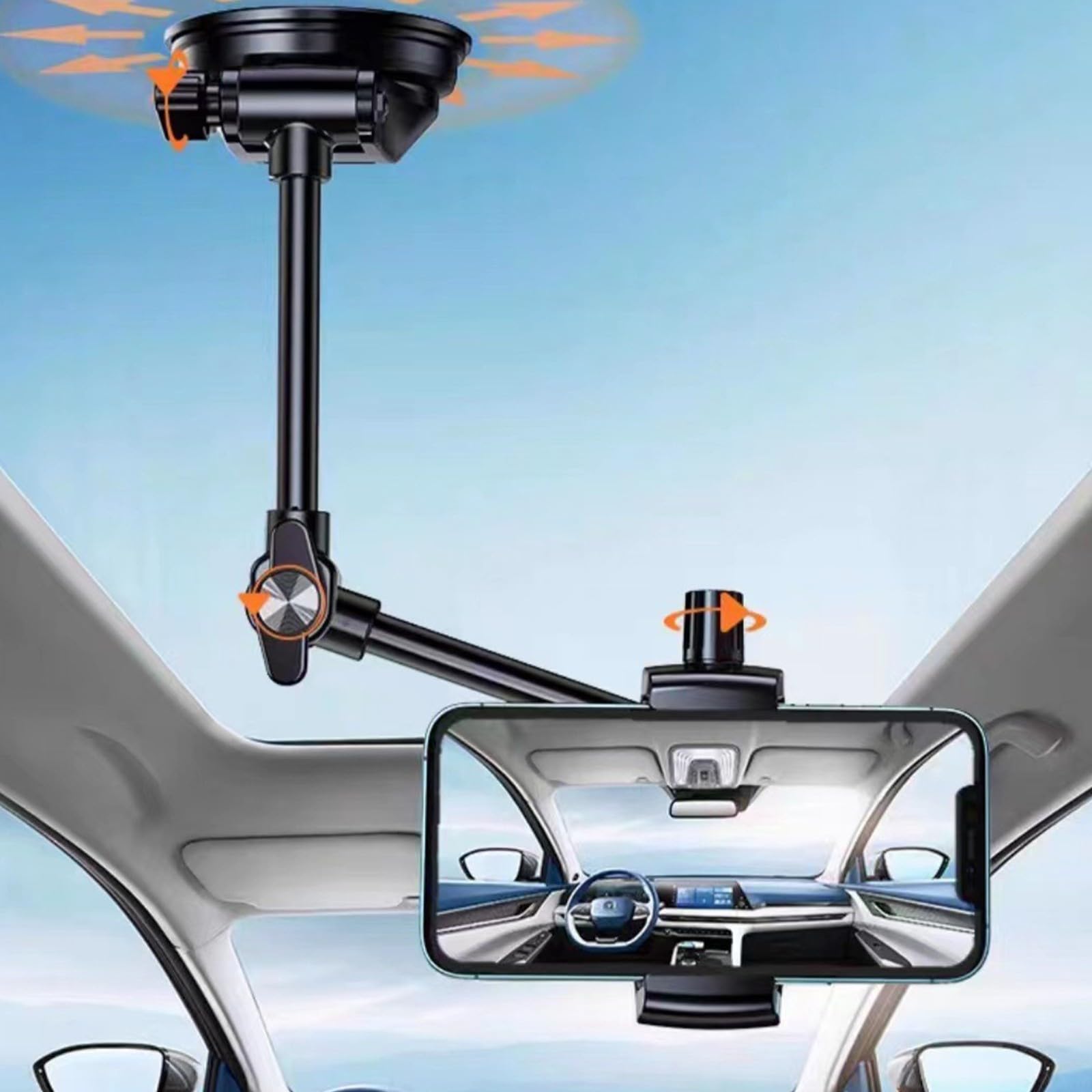 Supporto per telefono da auto regolabile in altezza Cruscotti Supporto a ventosa Rotazione 360 Cruscotti Supporto per telefono Generale Per Smartphone Supporto per telefono per la navigazione e il