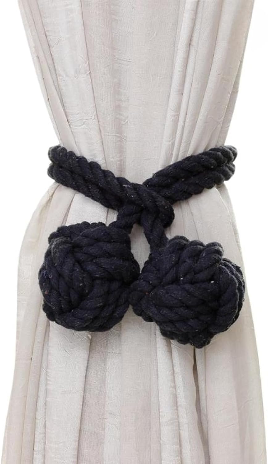 Curtain Ties 2 Pieces Curtain Cotton Ball Double Ball Strap Curtain Strap Curtain Strapping Curtain Strap Golden (Black)
