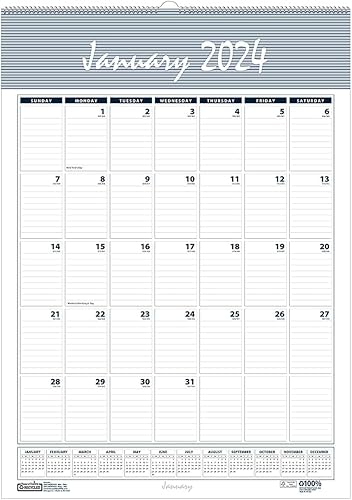 House of Doolittle Calendario mensual de pared 2024, puerto de bar, 15.5 x 22 pulgadas, enero a diciembre (HOD333-24)