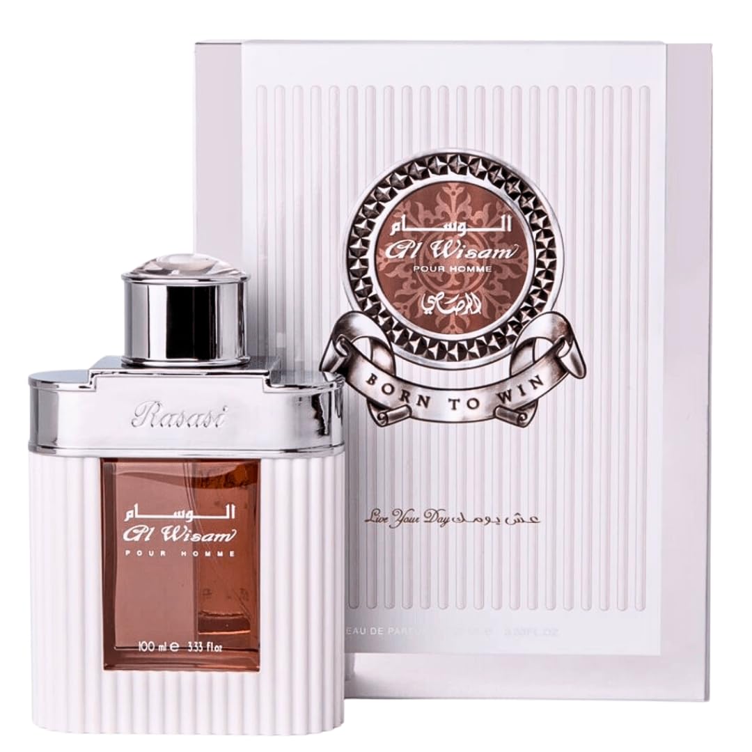 Rasasi Al Wisam Day EDP for Men 100ML (3.40 oz) | Bold Oud Fragrance | Floral notes with an alluring mix of sandalwood, musk, and amber