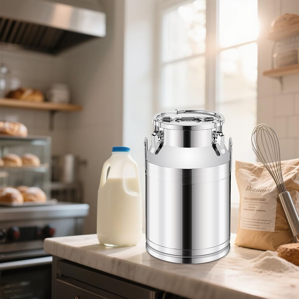 Hermetyczna puszka na mleko ze stali nierdzewnej 42 l, wytrzymałe wiadro do transportu mleka z zamkniętą pokrywką dla świeżości, rozwiązanie do przechowywania produktów mlecznych