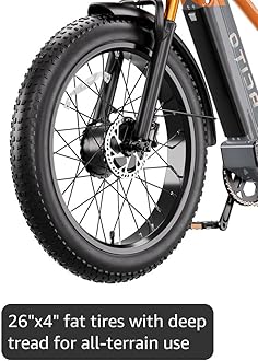 OTIDA Peak 3000W Dual Motors Electric Bike for Adults 32MPH with 48V 20Ah Battery, 26" x 4" Fat Tire Full Suspension Ebike with Hycraulic Dual Brakes, Mountain E-Bike Spoked/Mag Wheel