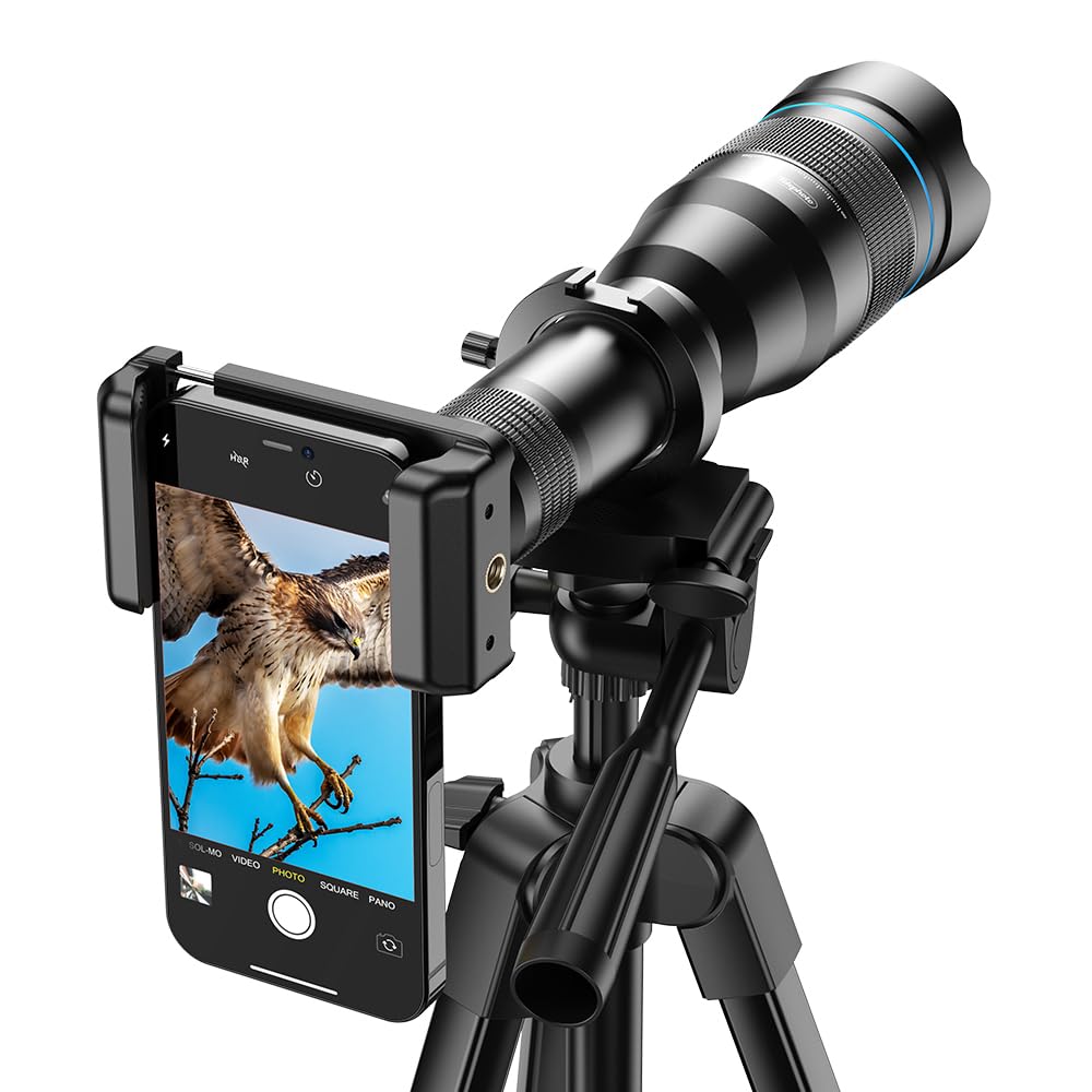 Photo 1 of APEXEL High Power 60X Telephoto Lens for iPhone,Phone Camera Lens with Shutter&Tripod for Moongazing