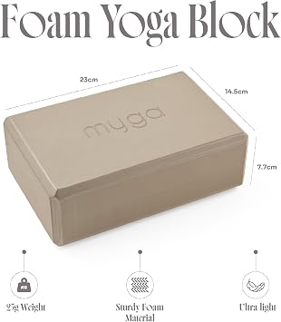 Myga Yoga Blocks - Pair of High Density Foam Bricks for Yoga, Pilates and Fitness for Balance, Support & Flexibility - Non Slip, Lightweight & Durable Foam Blocks for Home, Gym & Travel
