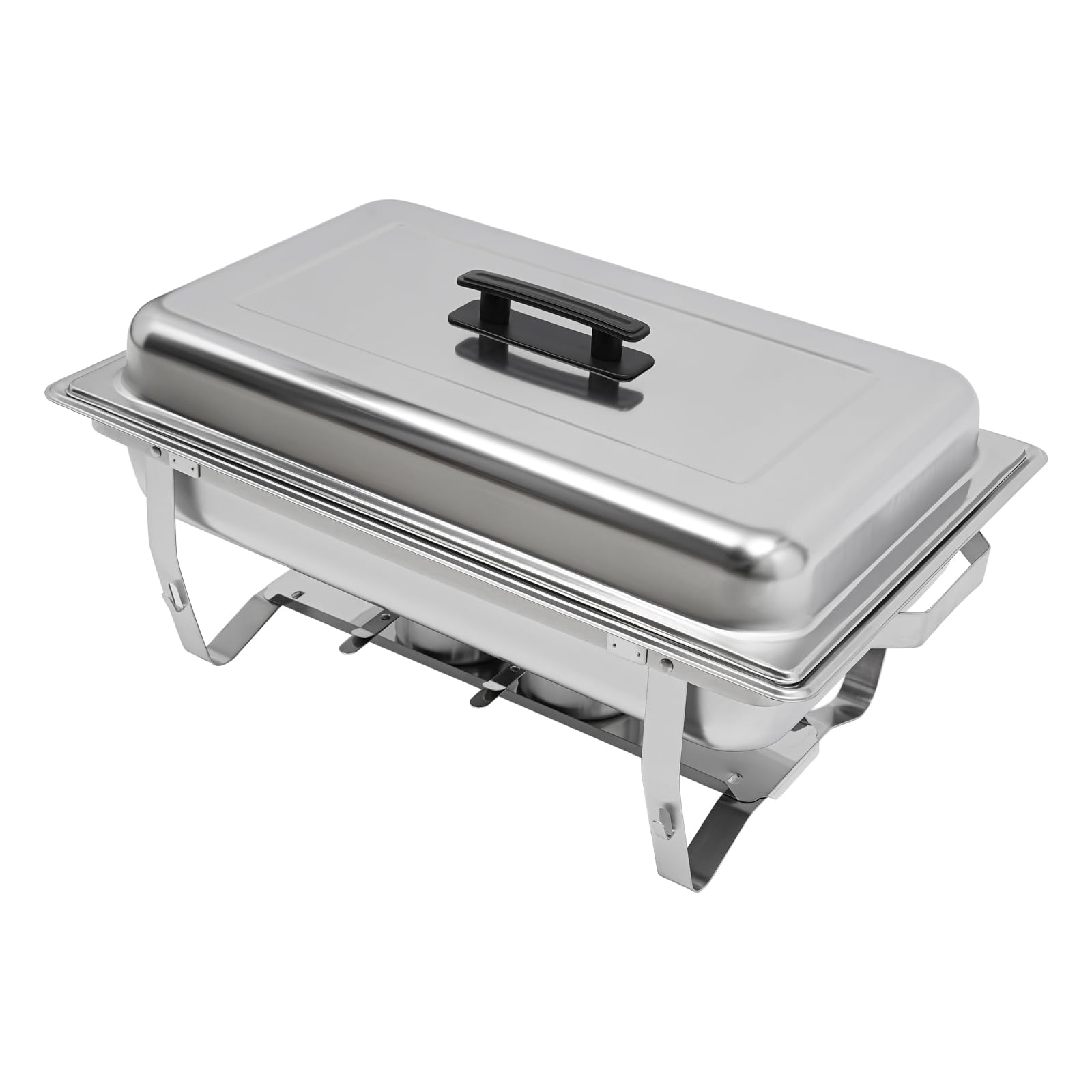 Set di 3 scomparti Chafing Dish Buffet da 5 l, in acciaio inox, per cibi freddi e caldi, contenitore per gastronomia con porta combustibile, per feste, buffet, catering e a casa