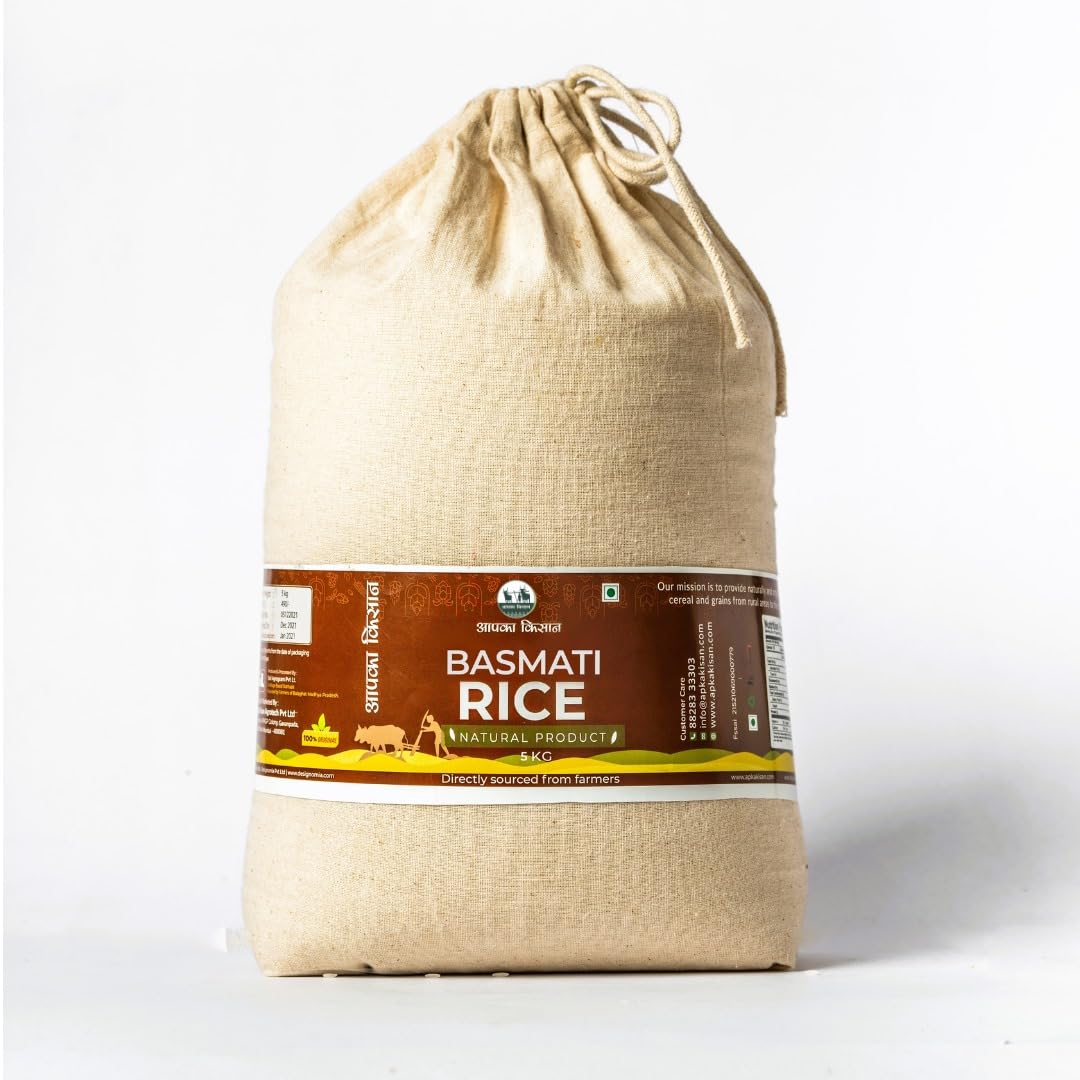 APKA KISAN | 5 KG | TRADITIONAL PUSA BASMATI RICE | UNPOLISHED | ORGANIC | NATURAL AROMA | CHEMICAL FREE | FARMERS OF MADHYA PRADESH | (B0BSNMM1SY) Amazon Price History, Amazon Price Tracker