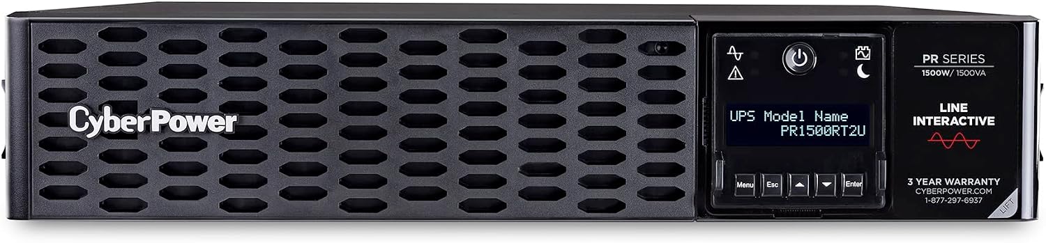 PR1500RT2U Smart App Sinewave UPS System, 1500VA/1500W, 8 Outlets, 2U Rack/Tower, AVR