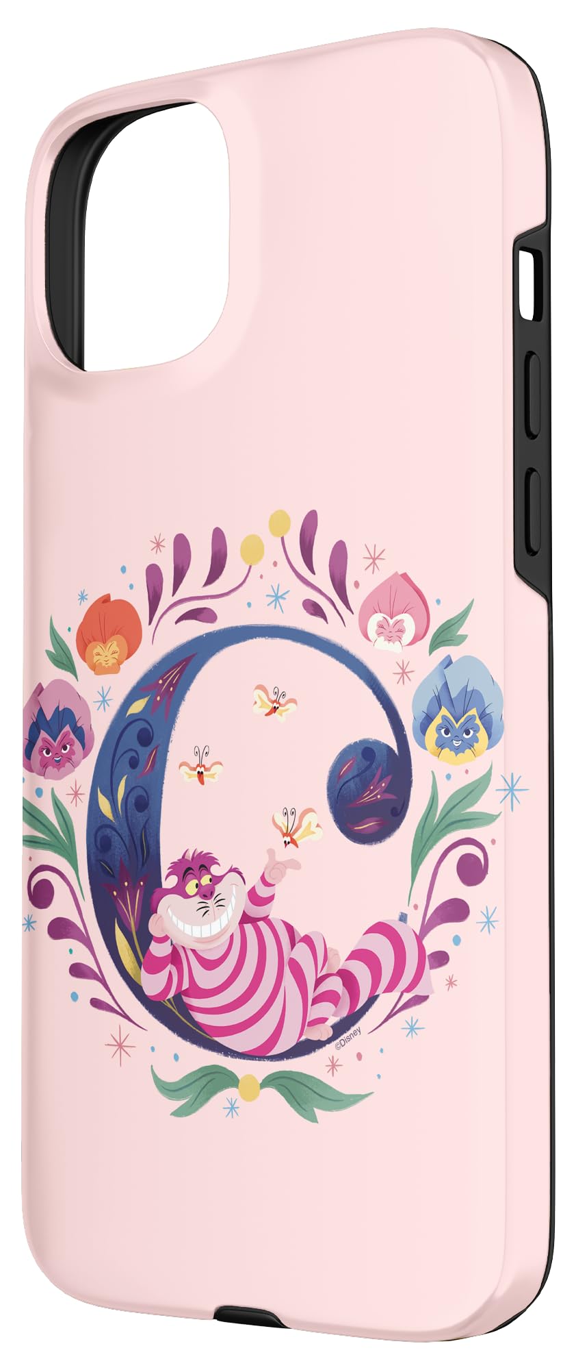 Custodia per iPhone 15 Plus Disney Alfabeto Monogramma Lettera C per Stregatto