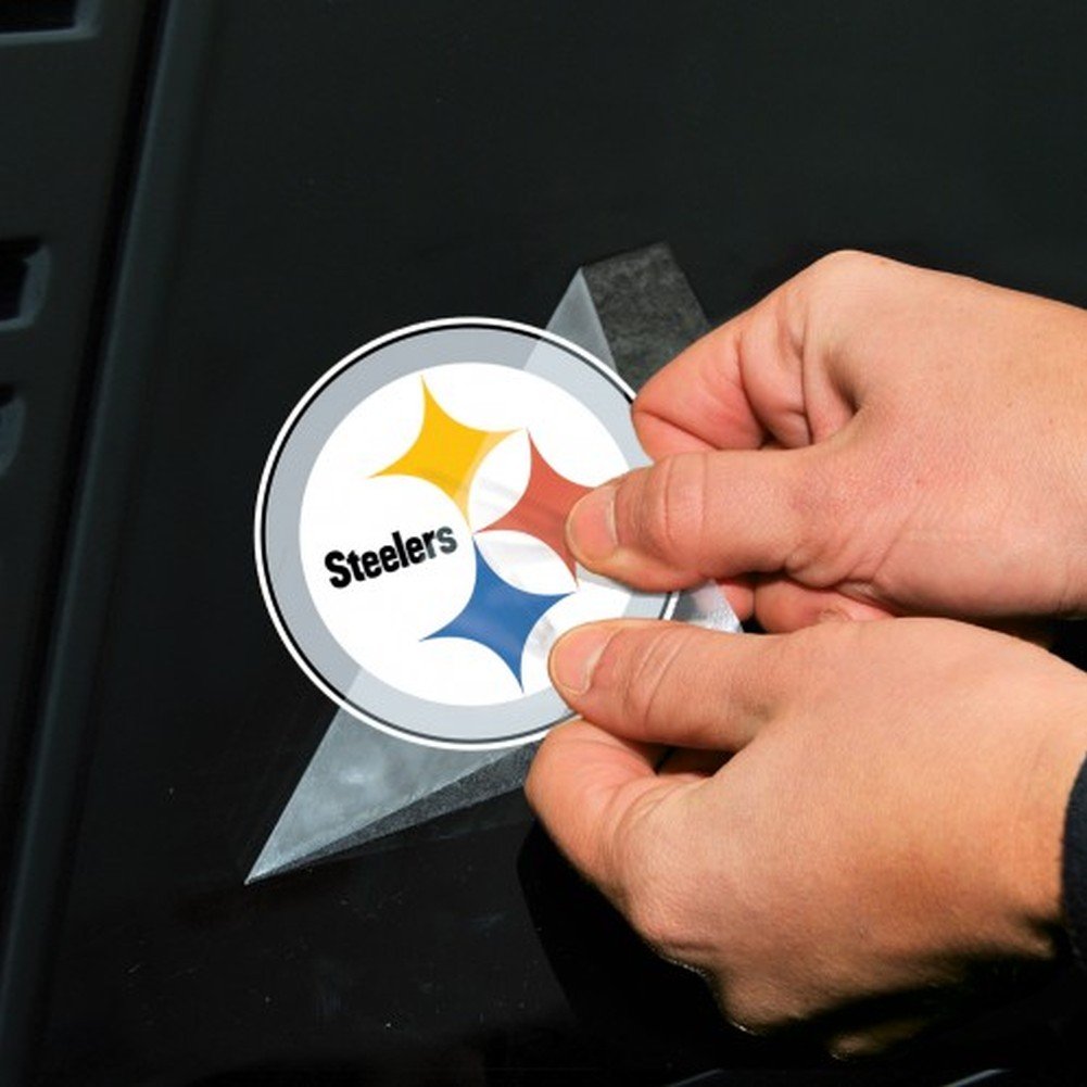 NFL Pittsburgh Steelers 63065011 calcomanía de color de corte perfecto, 4 pulgadas x 4 pulgadas, negro