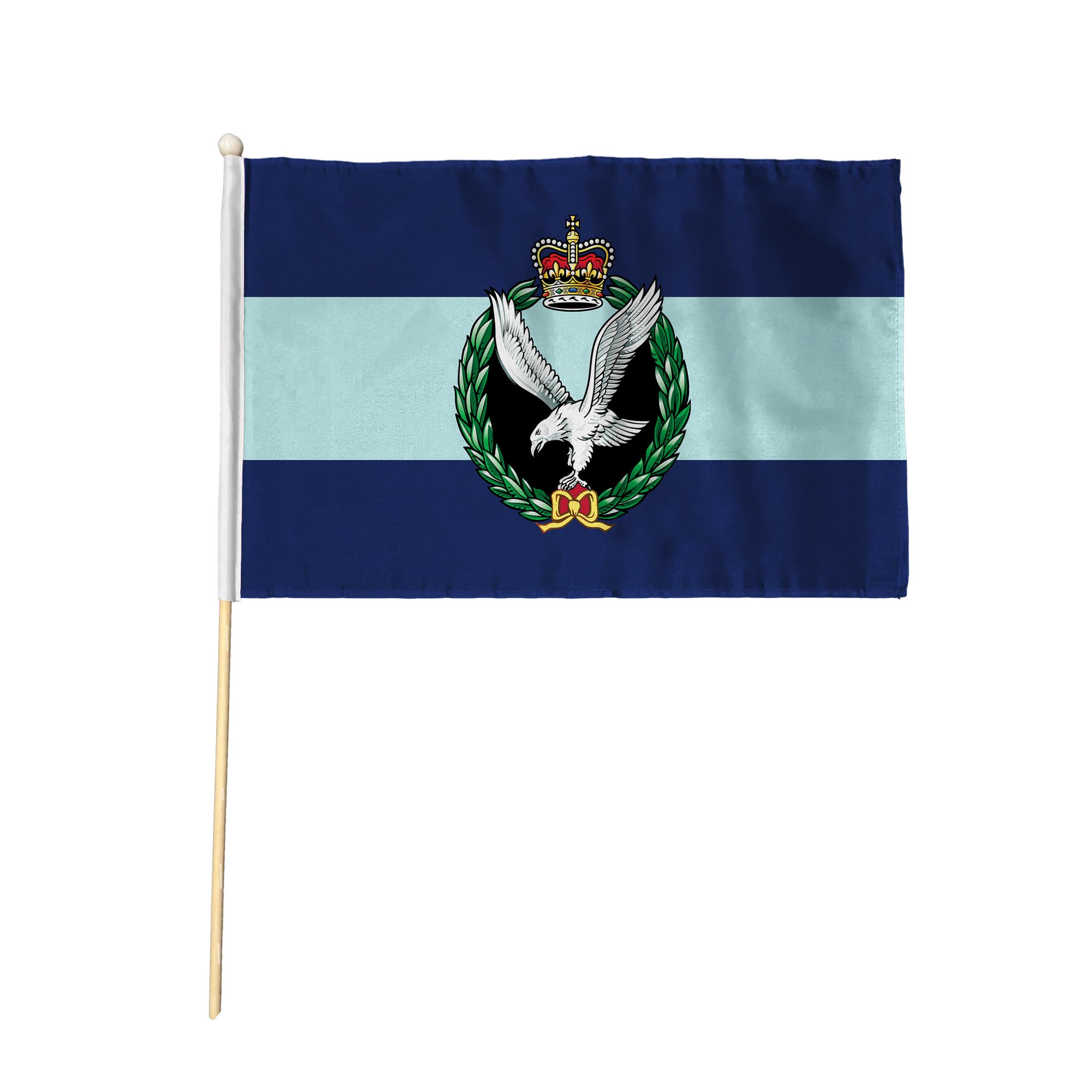 Flagtex Army Air Corps AAC Pack of 2 Hand Waving Flag (18x12 Inch Large) - Premium Wooden Stick Hand Flag Big Size Natural Wood Pole British Army Aviation Regiment Events
