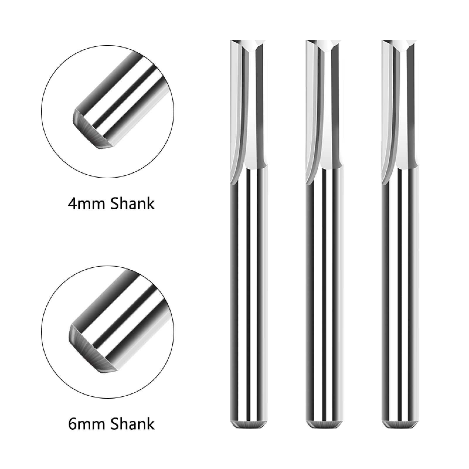 Brocas Para Fresa de ranura CNC Dos flautas Grabado de carburo de tungsteno Fresa de extremo de ranurado de madera Brocas de enrutador de MDF,10 piezas 6x28x50mm