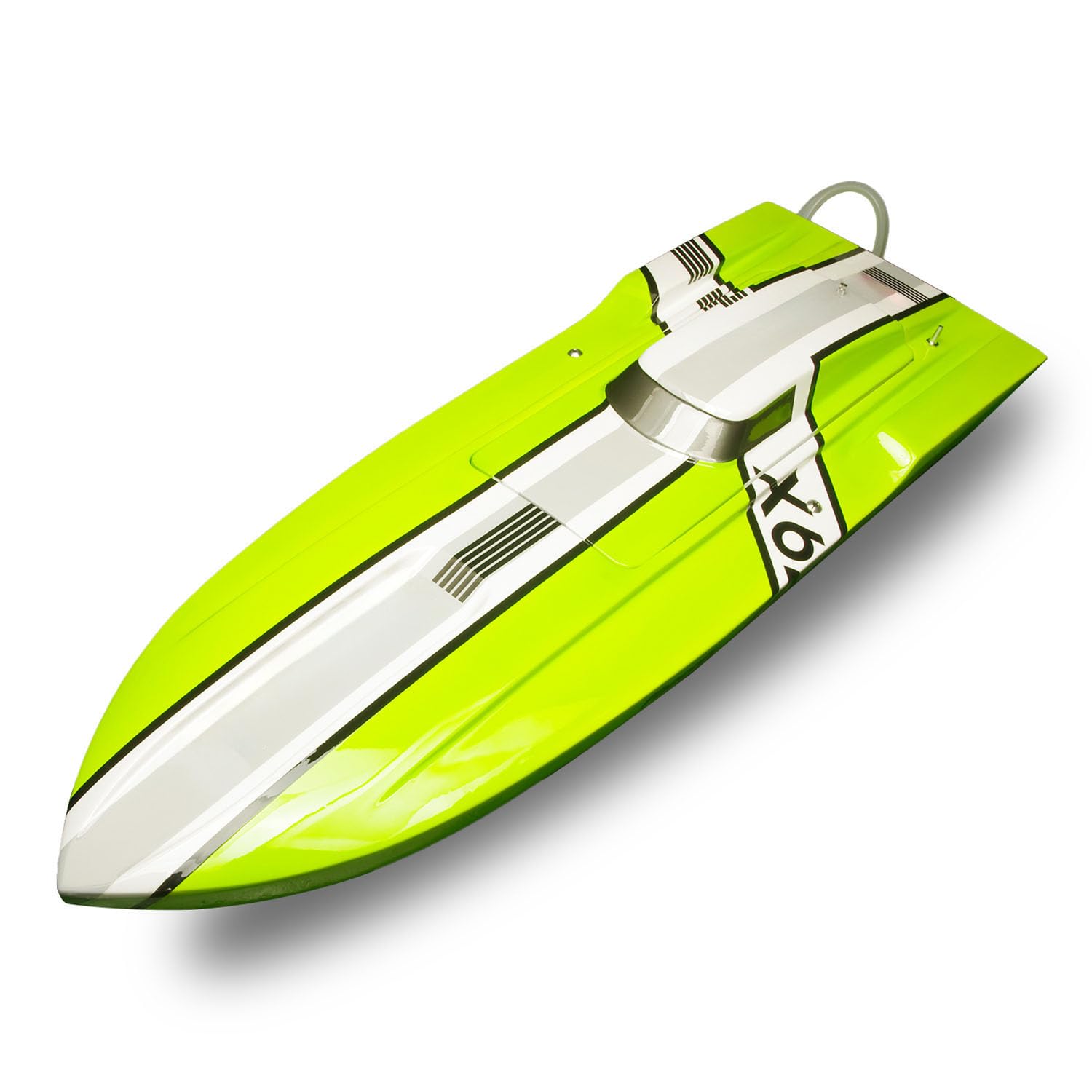 wheelfun Barche da corsa in fibra di vetro DTRC telecomando ad alta velocità X79 RC motoscafo elettrico modello di nave giocattolo dipinto Hobby Grade Model (verde)