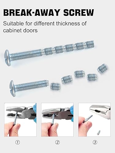 Miniatura 5 de Kalolary Paquete de 6 tiradores de gabinete con barra en T de 2 pulgadas, manijas de un solo agujero, pomos de cajón de cocina, manijas moleteadas,