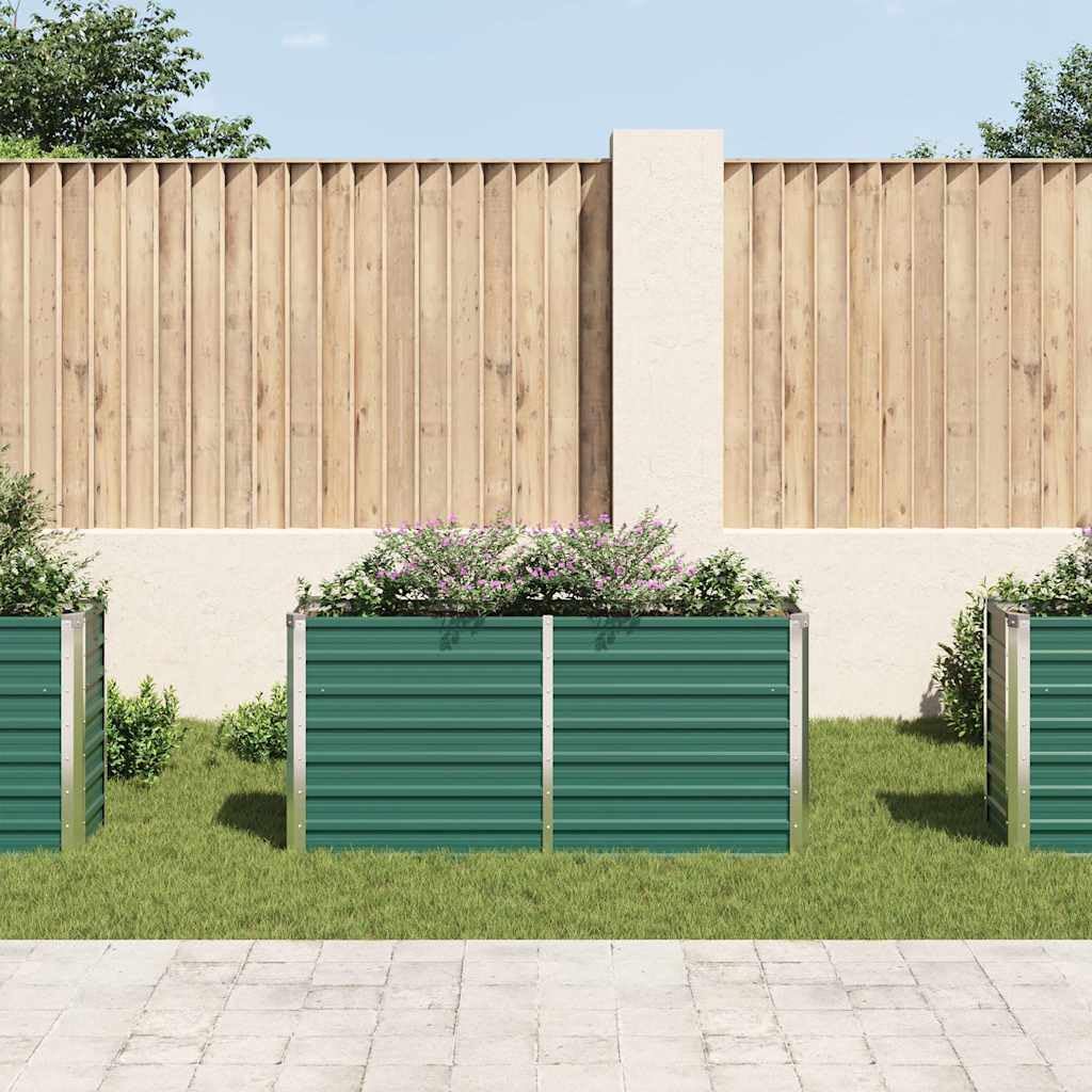 Cama elevada de jardín de acero galvanizado verde 160 x 40 x 77 cm, maceta profunda para plantas, huerto, hierbas aromáticas y flores, estructura resistente a la intemperie para balcón