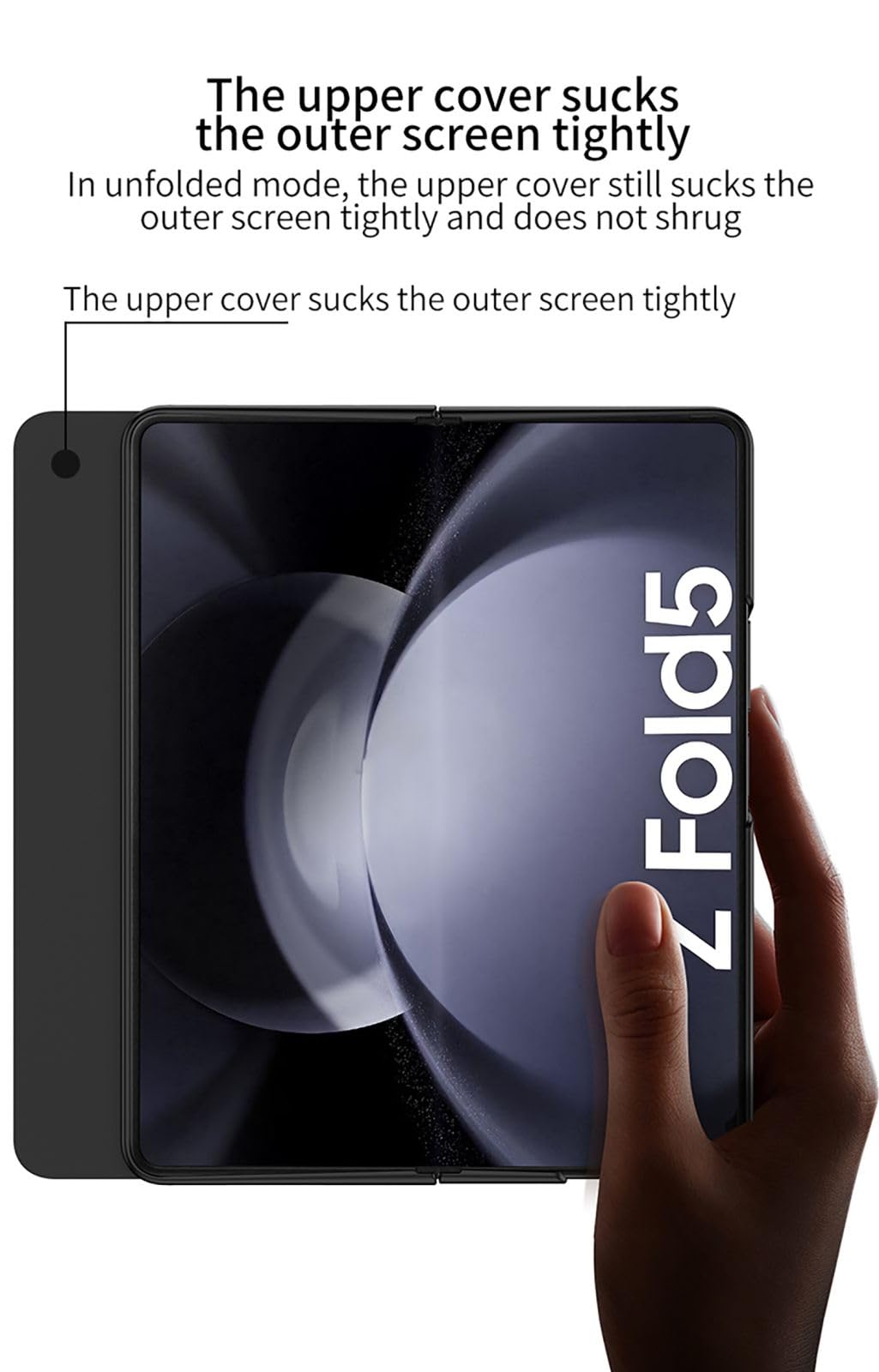 für Galaxy Fold5 Flap Ständer Klapphüllen + Glasfolie Magnetic Flip Leder Case,Pen Slot Kickstand Folio Cover für Samsung Galaxy Z Fold5(6)