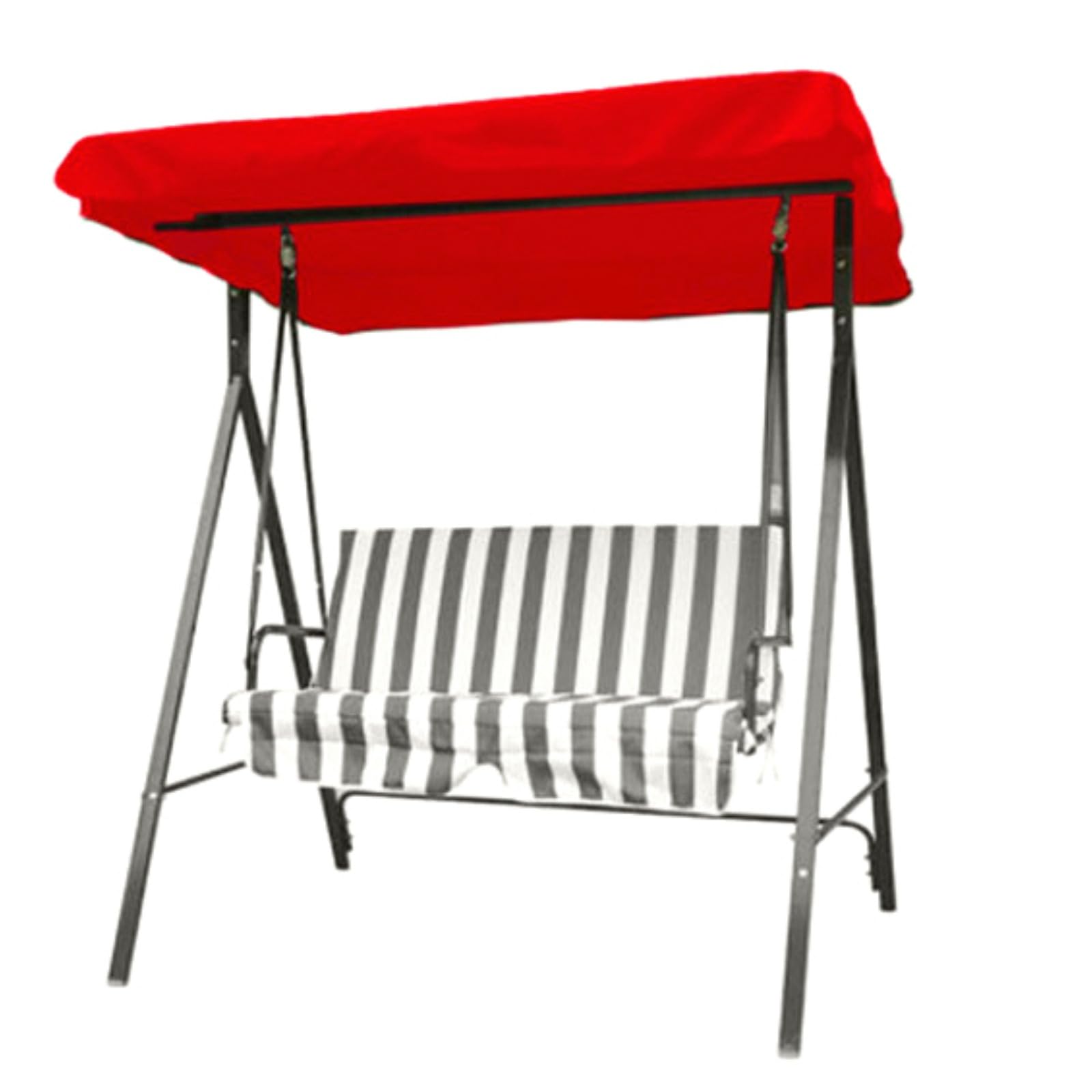 Garden Swing Chair Canopy Cover Replacement Waterproof Polyester with Straps (Red,2-Seater)