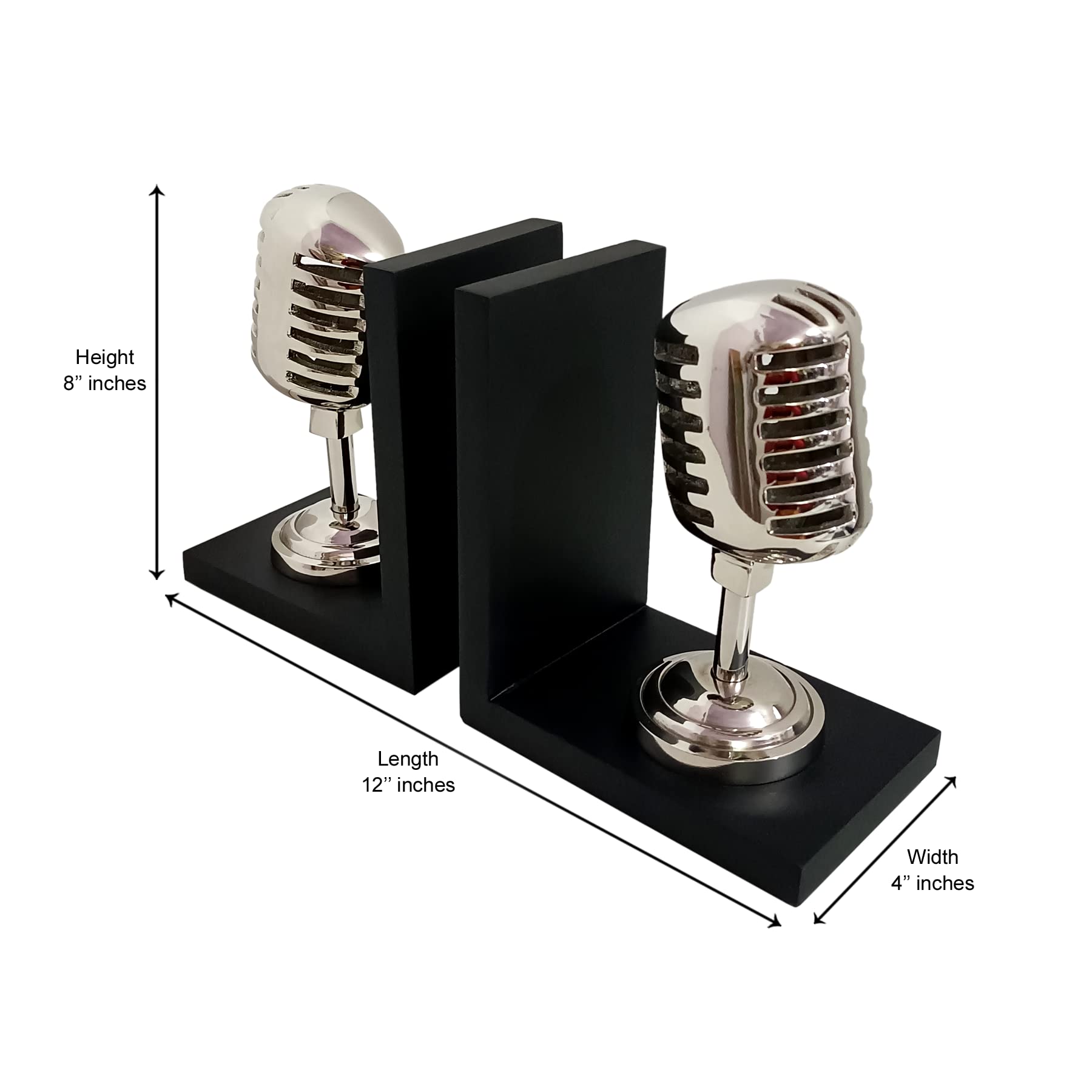 Extreme Karigari Microphone Shape Book End | Show Piece Model | Book Shelve | Book Holder | Table Decor for Music Lovers and Singers (Mic Shape) 1