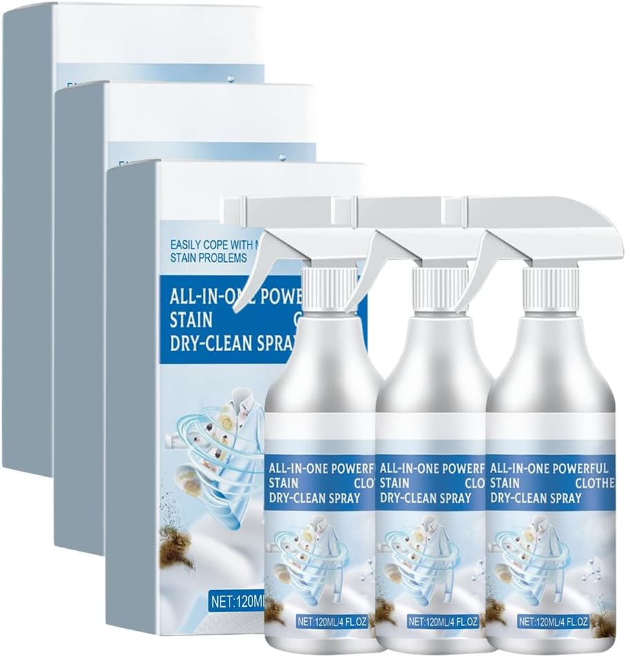 Clothing Emulsifier, 120ML Non Ionic Laundry Stain Remover Spray, Stain Remover for Clothes Laundry, Multi-Purpose Clothing Emulsifier Stain Remover for Oil, Coffee, Dirt Stains (3pcs)