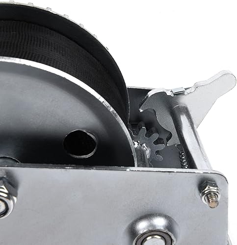 Miniatura 5 de PROFLine Cabrestante de mano de 1200 libras, cabrestante de barco resistente, engranaje de trinquete bidireccional, grúa manual, peso móvil, correa